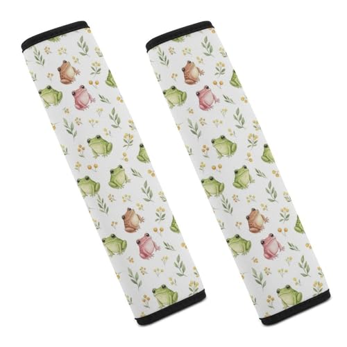 2 Piece Cute Frogs Art Car Seat Straps Shoulder Pads Universal Fit Automotive Seat Belt Protector for Kids, Car Seats Pushchair Strollers High Chair Pushchair - color: Pattern 345