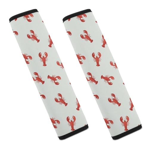 Breathable Car Seat Belt Pad for Girls and Boys, Stroller Pushchair High Chair, 2PCS Red Lobsters Crawfish Shoulder Harness Cover Easy Install (No Tool) - color: Pattern 1178