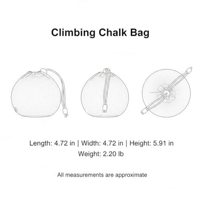 Rock Climbing Chalk Bag with Quick-Release D-Buckle, Durable Oxford Cloth Bouldering Pouch with Soft Fleece Interior for Gym & Outdoor Training