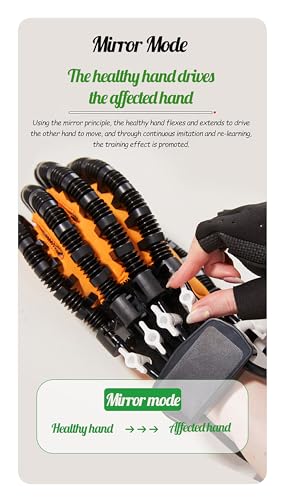 Rehabilitation Robot Gloves Hemiplegia Hand Stroke Recovery Equipment with 3 Training Modes, Robot Hand Glove Finger Trainer with Strength Adjustment - color: Left, size: Small