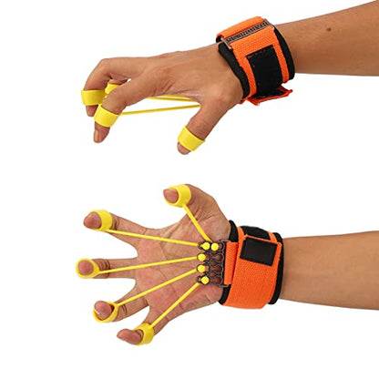 ZJchao Finger Extension Trainer, Silicone Band with Hook and Loop Fastener for Hand Rehabilitation, Wrist and Finger Exercise, Grip Strength Training