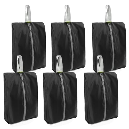 BeeGreen Black Shoe Organizer Set - 6 Pack Shoe Bags For Travel with Zipper Closure and Handle,Stylish and Portable Nylon Shoe Storage for Men and Women's Travel Gifts and Home Storage - color: Black