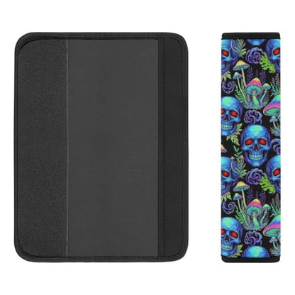 1 Pair Universal Soft And Comfortable Seat Belt Shoulder Pad for Adult Use, Stroller Pushchair High Chair, Neon Plants Trees Aesthetic Trippy Skeleton Skull Mushroom Neck Strap Covers, Anti-Slip Pad - color: Pattern 232