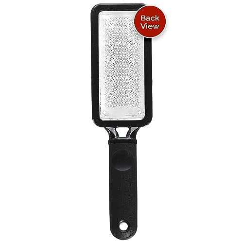 Microplane Colossal Foot File Scraper - The Original Stainless Steel Foot Rasp, Dead Skin/Callus Remover for Feet, Gentle Foot Scrubber, Pedicure Tools for Salon-Quality Foot Care, Black - style: Black