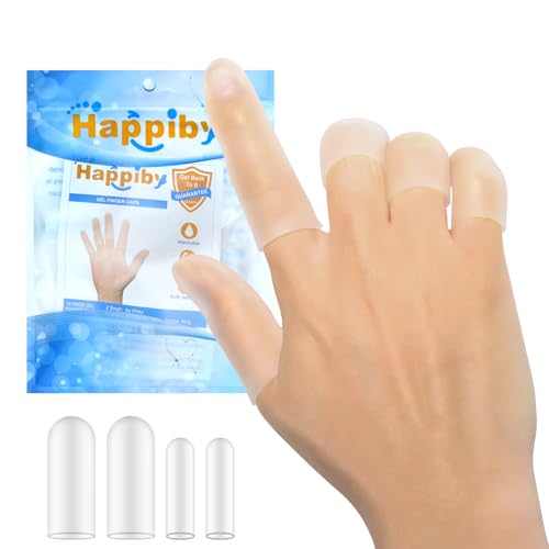20Pcs Gel Finger Cots, Large Silicone Finger Protectors Sleeves, Fingertip Cover Caps to Heal Cracked, Eczema, Peeling, Hangnails, Corn, Calluses - size: Large and Small