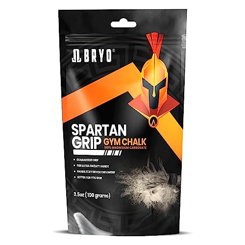 BRYO Spartan Grip Loose Chalk Bag Refill - 3.5oz - Premium Sports Chalk for Enhanced Grip - Ideal for Weightlifting, Climbing, Gymnastics, and More