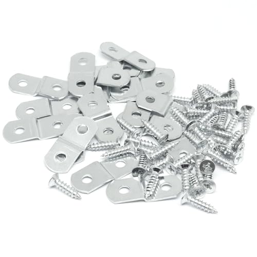 Offset Clips for Picture Framing, Z-Shape Canvas Mounting Clips with Mounting Hole, with Screws (20pcs, 2mm) - size: 2mm