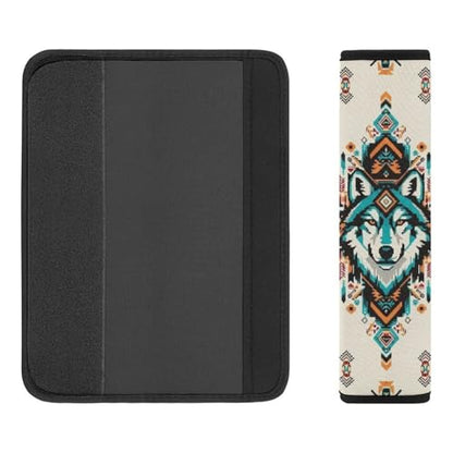 Universal Fit Aztec Navajo Wolf Seat Belt Shoulder Pad for Adult Use, Most Cars, 1 Pair Harness Pads Strap Anti-Slip Pad - color: Pattern 782