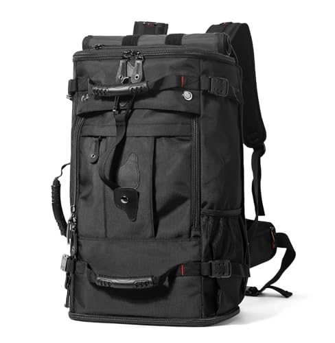 YOUMIAN Large Capacity For Travel Hiking Sports Carry On Backpack Durable Convertible Duffle Bag Laptop airplane (Black, 60L-Large DualMainOpening) - color: Black, size: 60L-Large DualMainOpening