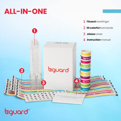 TGuard AeroFinger Anti-Finger Sucking Guard – Finger Sucking Prevention Kit, Deterrent to Stop Finger Habit, Washable Secure-Fit Guard for Kids, Soft, Medium (Kids 40–70 lbs), Ages 5–6, Made in USA - size: Medium (Pack of 1)