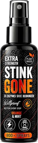 Stink Gone Shoe Deodorizer Spray - Extra Strength with Enzyme Formula for Shoe Odor Elimination in All Footwear, 3.4oz