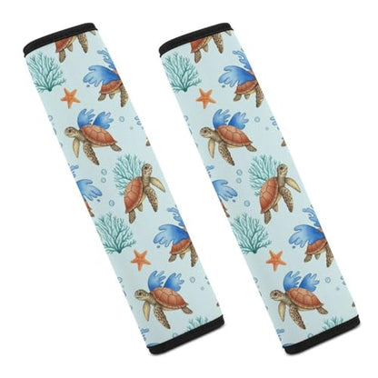 Universal Fit Seat Belt Shoulder Pad for Kids, Car Seats Pushchair Strollers High Chair Pushchair, 1 Pair Ocean Sea Turtles Automotive Seat Belt Protector - color: Pattern 360