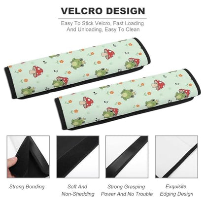 2PCS Breathable Car Seat Belt Pad for Elderly Support, Stroller Pushchair High Chair, Cute Frog Mushroom Seat Belt Cushion, Anti-Slip Pad - color: Pattern 805