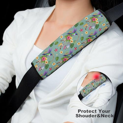 Universal Soft and Comfortable Car Seat Straps Shoulder Pads for Girls and Boys, Most Cars, 1 Pair Hummingbird Bird Harness Pads Strap Comfortable Driving - color: Pattern 612