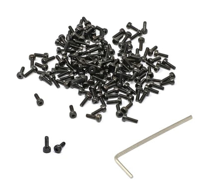 iexcell 100 Pcs M2 x 6mm Thread Pitch 0.4 mm Alloy Steel 12.9 Grade Hex Socket Head Cap Screws Bolts Kit, Black Oxide Finish - size: M2 x 6mm