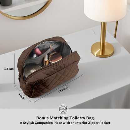 STOVER Women’s Convertible Garment Duffel Bag for Travel – 2-in-1 Carry-On Weekender/Overnight Tote - Wrinkle-Free Dresses, Suits & Clothes + Shoe Compartment & Bonus Toiletry Bag (Mocha Brown) - color: Mocha Brown