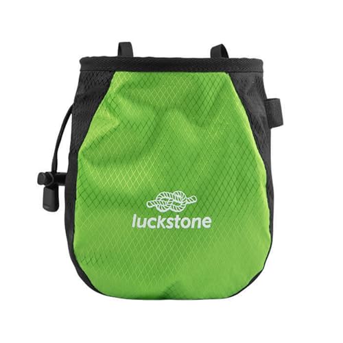 Rock Climbing Chalk Bag Bucket with Brush, Wide Opening for Easy Access, Weightlifting Chalk Bag for Gym Climbing (Green) - color: Green