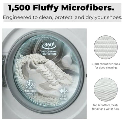 DARU 2-Pack Shoe Washing Machine Bag, Sneaker and Tennis Shoe Laundry Bags | Shoe bag for washing machine, Mesh Protection, Washer & Dryer Safe, Locking Reinforced Zipper, 360 Deep Shoe Cleaner, XL - color: Grey