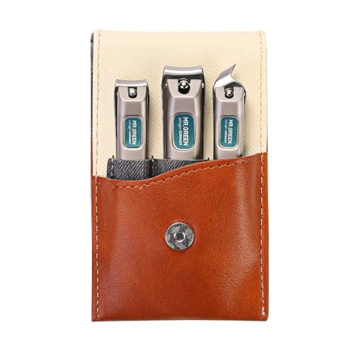 MR.GREEN 3 pcs Nail Clippers Set Stainless Steel Nail Clippers & Slant EDG Toenail Clipper Cutter for Men and Women - color: Mr-6038