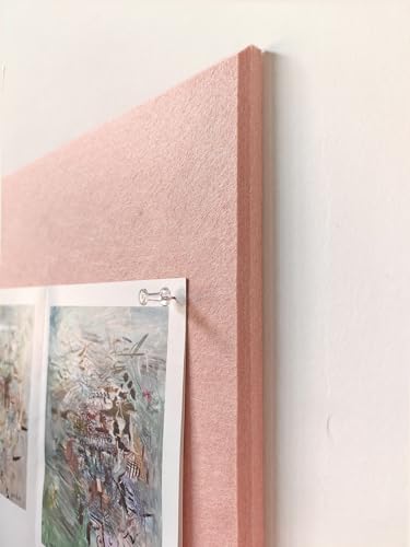 Bulletin Board Alternative - 6 Pack Felt Wall Tiles with Safe Removable Adhesive Tabs - Home Office wall décor - Pink - color: Pink, size: 6 Panels