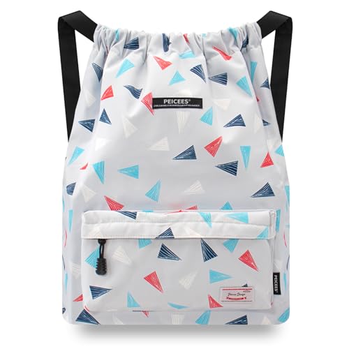 Peicees Waterproof Drawstring Sport Bag Lightweight Sackpack Backpack for Men and Women | Waterproof - color: X_diamond