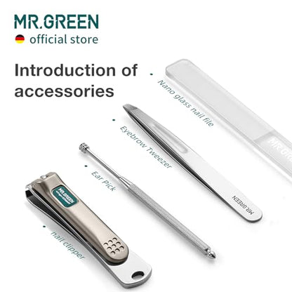 MR.GREEN Colorful Manicure Set Practical Pedicure Kits Nail Clippers Personal Care Tools Facial Hair Scissors with Fashion Case (Mr-6681 Green) - color: Mr-6681 Green
