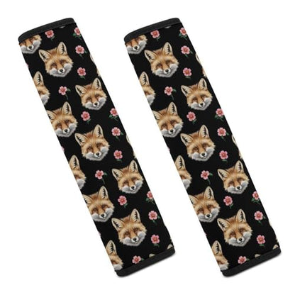 Universal Fit Car Seat Belt Pad for Elderly Support, All Vehicles, 2 Piece Animal Fox Art Automotive Seat Belt Protector Pressure Relief - color: Pattern 681