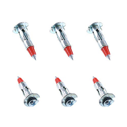 Glarks 60Pcs Heavy Duty 1/8 inch 35MM Zinc Plated Steel Molly Bolt Drive Hollow Drive Wall Anchor Screws Set (1/8SDx35MM) - size: 1/8SDx35mm