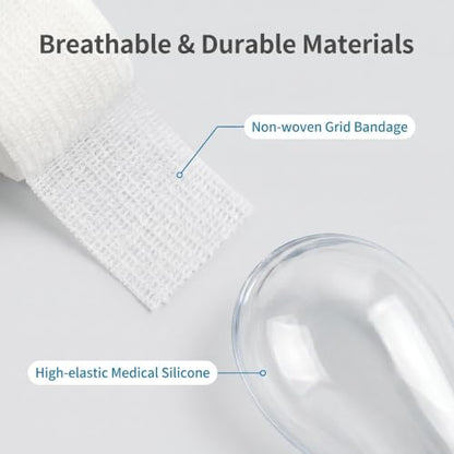 3PCS Waterproof Finger Protector&Bandage, Silicone Finger Covers for Showering, Leak-Proof Sealed Design, Reusable Finger Sleeve for Wound Protection(S&M&L&Bandage White) - size: 2white small&middle&large