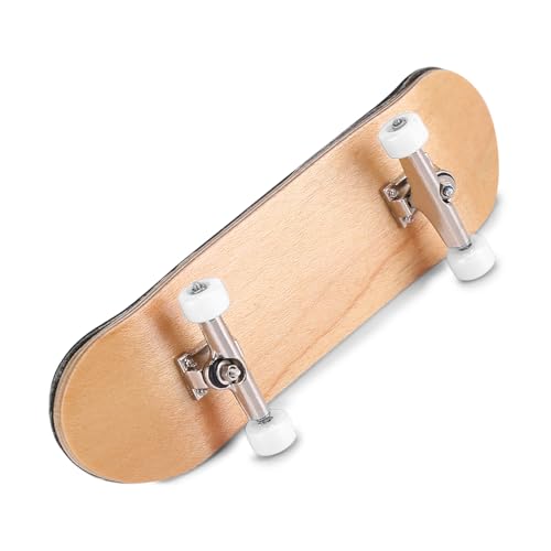 Ejoyous Finger Skateboard, 1Pcs Maple Wooden Alloy Fingerboard Skate Kit with Box Professional Mini Skateboards Reduce Pressure Kids Gifts (White) - color: White