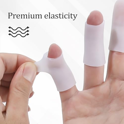 Gel Finger Cots, 20 Pcs Silicone Finger Protectors, Finger Tips Protection, Finger Protector Support, Thumb Protection, Finger Sleeves for Hand Eczema, Finger Cracking Arthritis