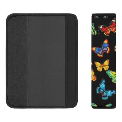 2 Pack Breathable Car Seat Straps Shoulder Pads for Adults and Children, All Vehicles, Beautiful Butterfly Colorful Harness Pads Strap, Pressure Relief - color: Pattern 542
