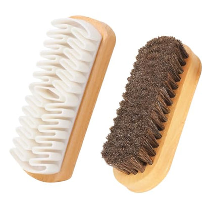 Boot Suede Brush for Shoes Cleaning,Horse Hair Brush for Leather