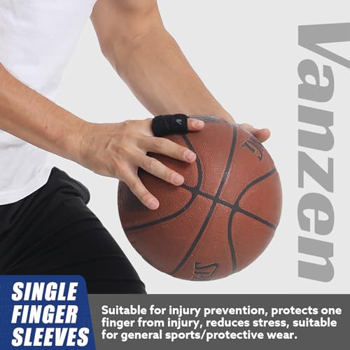Finger Splints, 2 Pack Finger Buddy Straps, Soft Fabric Compression Finger Wraps for Basketball, Tennis, Volleyball and Badminton, Single Finger - Large - size: Large