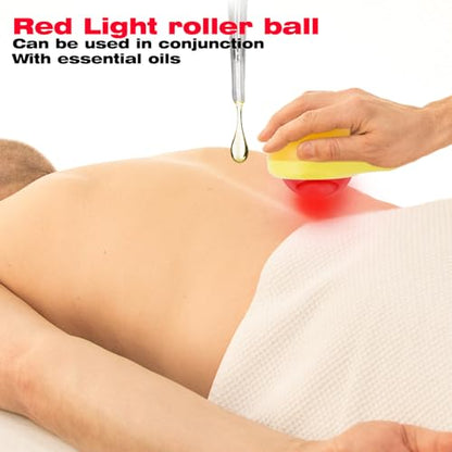 Red Light Vibrating Massage Ball - Trigger Point Tool for Deep Tissue & Muscle Pain Relief, Portable, Suitable for Use All Over the Body (Mango) - color: Mango