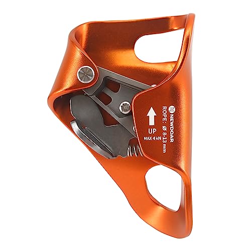 NewDoar Rock Climbing Chest Ascender Abdominal for Vertical Rope Climbing CE Certified Rope Clamp for 8~13MM Rope - color: Orange