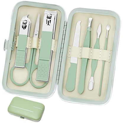 Aceoce Manicure Set Business Gifts Handheld Sized, Nail Clippers Set Tools Luxurious Manicure Set Professional Stainless Steel Nail Clippers with Travel Case for Men Women Teens Parents Colleagues - color: Mint Green