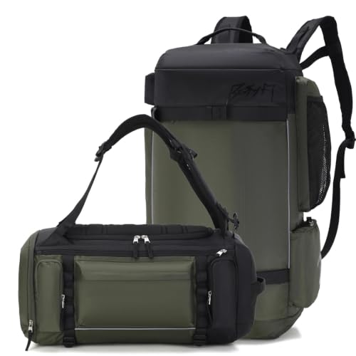 BESMART 40L 2 in 1 Convertible Gym Duffel Bags,Large Sport Backpack for Men | Shoes Compartment,Extra Large Workout Backpack,9 Outer pockets,Waterproof,Heavy Duty Backpacks,Travel/Hiking/Carry On,Black - color: Grey Black, size: Large-40L