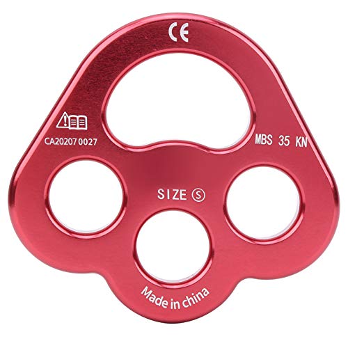 Claw Rigging Plate, 3 Hole Force Rigging Plate, Anchor Multipliers Connector Gear for Yoga Hammock Descender Rock Climbing - color: Burgundy