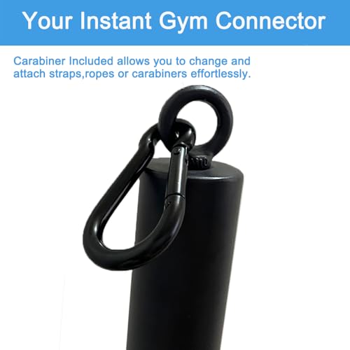 Loading Pin with Carabiner fit 2 inch Olympic Weight Plate,Heavy Duty Weight Loading Pin Long for Cable Pulley System LAT Pulldown,440LB Capacity,Anti-Slip Base,Commercial & Home Gym Use
