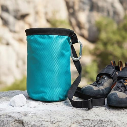 Adjustable Chalk Bag, Waterproof Magnesia Sack with Belt Climbing Chalk Bag Magnesia Powder Pouch for Mountaineering Sports Fitness - color: Blue
