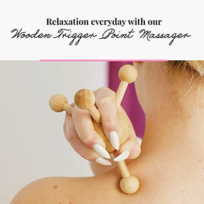 tuuli Accessories – Trigger Point Massage Tool, Multi-Functional Wooden Handheld Massager for Back, Neck, Shoulder and More, Helps Ease Muscle Tension and Support Skin Health