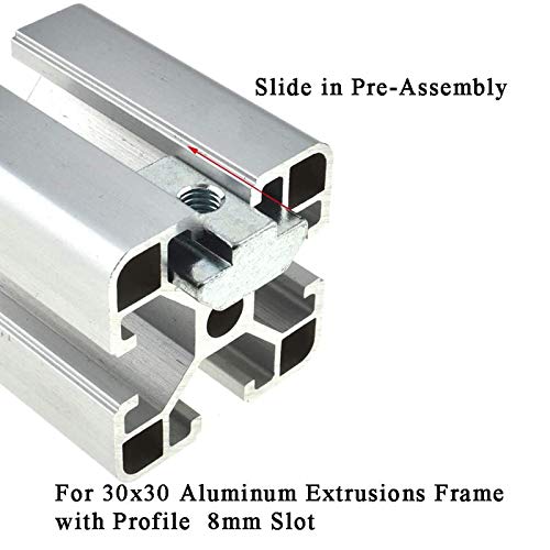 30pcs 3030 Series Sliding T Nuts Metric M5 Thread Slide in Hammer Head T-Nut for Standard 8mm T-Slot Aluminum Extrusion Profile （3030 Series M5） - size: 3030 Series M5