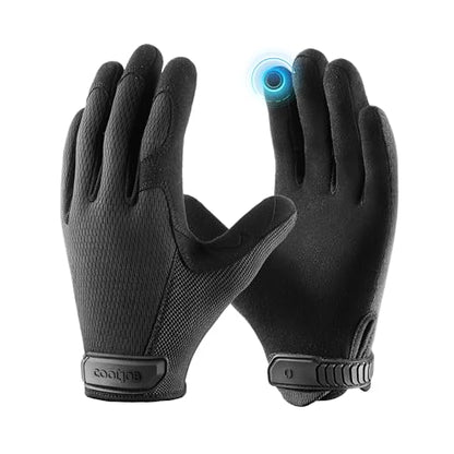 COOLJOB Touchscreen Utility Work Gloves for Men, Breathable Cooling Safety Gloves for Camping, Gardening, Hiking, Running and Driving, Lightweight and Flexible, Black XL - size: X-Large