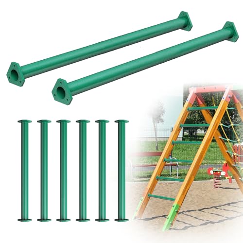 6 Packs Steel Monkey Bars for Kids, 21.5 Inch Backyard Climbing Play Set Accessories,Green DIY Monkey Bar kit with Screws for Backyard Swing Set Playground Equipment - color: Green, size: 6 Packs