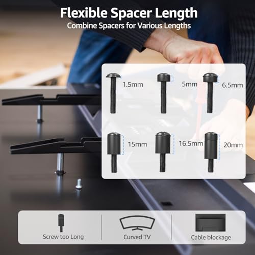 MOUNTUP Universal TV Mounting Hardware Kit Fits Most LED LCD OLED 4K TVs, Includes M4 M5 M6 M8 TV Screws, Spacers, Washers for TVs/Monitor Mounting up to 80 inches, MU0041 (Pack of 2) - size: 6mm (Pack of 2)