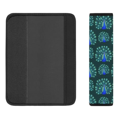 2 Pack Teal Cute Animal Peacock Feather Seat Belt Cover Universal Fit Seat Belt Cushion for Kids, Stroller Pushchair High Chair, Neck and Shoulder Support - color: Pattern 17