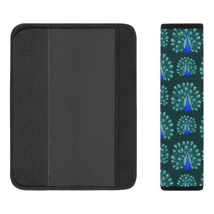 2 Pack Teal Cute Animal Peacock Feather Seat Belt Cover Universal Fit Seat Belt Cushion for Kids, Stroller Pushchair High Chair, Neck and Shoulder Support - color: Pattern 17