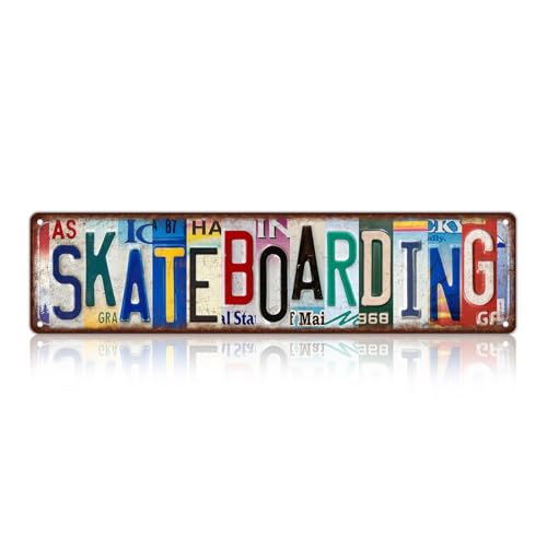 Vintage Sport Street Sign Skateboarding Wall Decor Metal Tin Signs | for Bar Home Bedroom Garage - color: St-K-08
