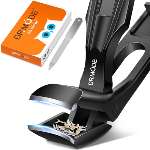Toenail Clippers for Seniors Thick Toenails, Upgrade Angled Head Large Toe Nail Clippers for Men with Wide Jaw Opening, Sharp Heavy Duty Fingernail Clipper Cutter with Catcher Long Handle -Black - color: Black, size: Big